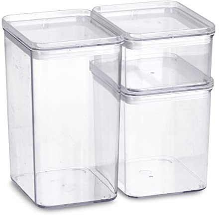 Zeller 14739 Vorratsdosen-Set, 3-tlg., Kunststoff, transparent, ca. 500ml, 1100ml, 1650ml, 12,8x10,4x6,3, 12,8x10,4x12,5, 12,8x10,4x18,5