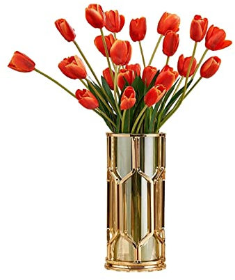 FURUIWUFENG vase Kreative Glas Kerzenhalter Eisen Vase Metall Gold Kerzenständer Wohnzimmer Blumentisch Dekorationen Geschenk blumenvase (Color : B2)