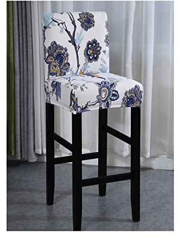 Stretchöverdrag för barstolar Set med 2/4/6 tryckta barstolsstolar, överdrag, mothöjd pubstolar, överdrag, för kök, matsal, snurrstol,Floral 3,2pcs