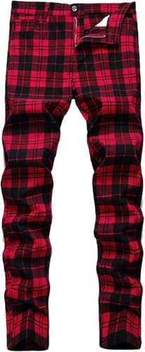 WINARA Hose Business Slim Fit Chino Hose Trainingshose Sweatpant Sporthose Chinohose Regular Fit Stretch Hose (rot, L)