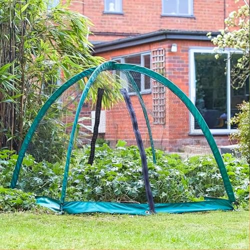 Garden Mile Large Pop-Up Cloche 1.2 x 1.2m Protective Cage – Butterfly Netting Greenhouse Planter Cover for Raised Beds, Allotments, and Veg Patches – Insect Mesh Grow Tunnel for Crop Protection