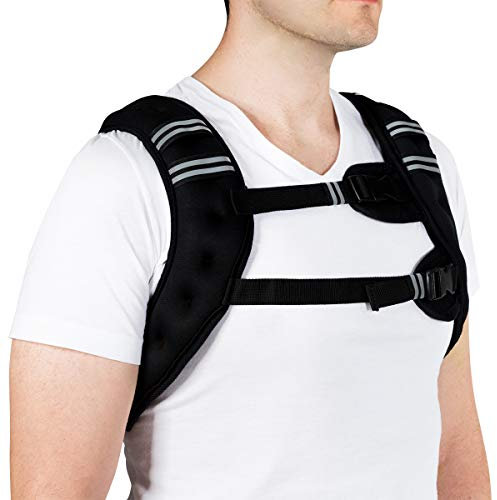 GOPLUS Gewichtsweste Trainingsweste, Laufweste mit Eisensandfüllung, Plattenträger Weste Einsatzweste mit Universalgröße Klettverschluss, für Gewicht Training Krafttraining Laufen Joggen (15 KG)