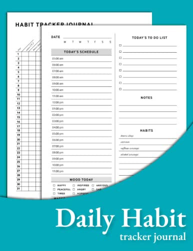 Daily Habit Tracker Journal: Daily habit tracking notebook journal | Goal planner | Personal improvement diary | Routine tracker | Lifestyle change & ... health and wellness logbook for men women