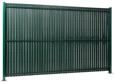 Gardenode Easy ClôtureKit Occultation Lattes PVC pour Panneau Rigide Maille 55 H 1m73 L 2m50 Vert