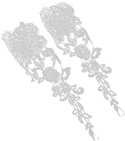Tiuimk Elegante fingerlose Spitze Ellenbogen Länge Brauthandschuhe mit Strass Verzierung - Perfekt für Hochzeit, Abend und Party