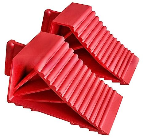 OVNSHVN Lot de 2 Cales de Roue en Plastique Très Résistantes, Cales de Pneu pour Remorques de Voyage et Camions