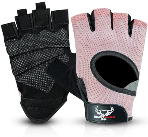 BEAST RAGE Gewichtheberhandschuhe für Männer und Frauen, Gym Handschuhe für Crossfit.Atmungsaktiv,rutschfest Silikon gepolsterte Handfläche Schutz Trainingshandschuhe für Gewichtheben
