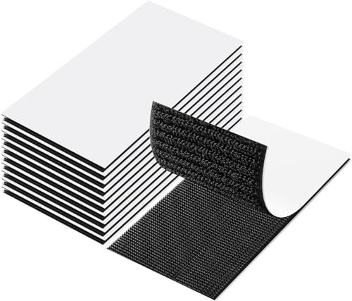 10 Piezas Belcro Adhesivo Doble Cara Fuerte 50mm x 100mm, Belcro Adhesivo Fuerte Hook y Loop Auto Adhesivo, Cinta Doble Cara Para Mosquiteras, Pared, Puerta, Metal, Vidrio(Negro)