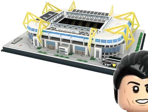 Habarri Signal Iduna Park Stadion Puzzle 3D - Komplettset 3D Puzzle-Stadion - 3D Fußballstadion für Kinder und Erwachsene - Modell eines Fußballstadions - Modellbau - 118 Elemente