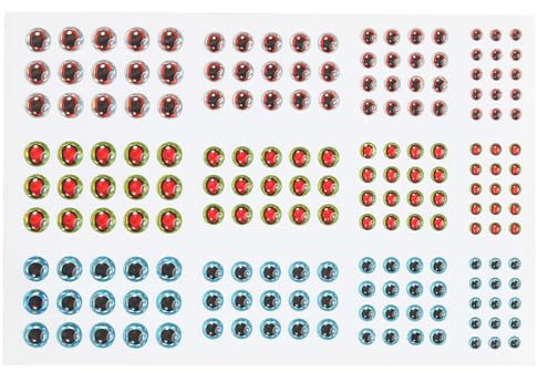 PATIKIL Fiskedrag 3D-ögon 3 mm/4 mm/5 mm/6 mm, 183 st vattentät konstgjord fisk öga flugbindning drag hantverk tackel tillbehör för gör-det-själv fiske bete, flerfärgad