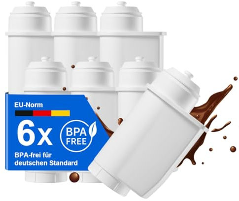 Mutital 6 Stück Wasserfilter für Siemens® EQ Series, EQ3/EQ6/EQ9, EQ500, S700, 3200 Wasserfilter Kaffeevollautomat für Bosch® TCZ7003, TCZ7033, für Brita® Intenza 57549 (6)