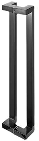 Maniglia moderna per porta scorrevole in legno, nera, 60 cm, in acciaio, maniglia per porta scorrevole in vetro, per interni ed esterni, con kit da 59,9 cm