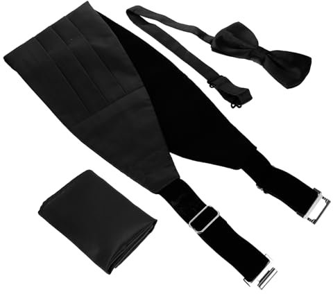 LIFKOME Fliege Einstecktuch Herrenmode Kummerbund Taschentuch Für Hochzeiten Partys Proms Aus Polyester in Klassischer Farbe Verstellbar Für Feiern Smoking Zeremonien
