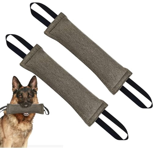 Wisebom 2 Pz Manicotto per Cani 30 cm Salsiccia Interattiva con 2 Maniglie - Giocattolo Cuscino da Morso per Addestramento e Gioco