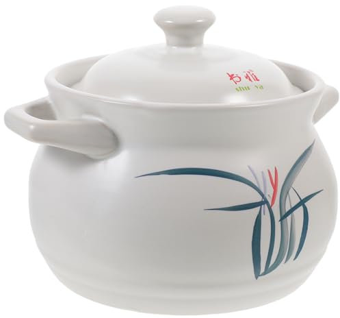1 Pc Cazuela De Cerámica Sartén De Titanio Ollas De Inducción Olla De Barro Con Tapa Portador De La Cacerola Olla Clara Sartén Para Cocinar Utensilios De Cocina Bochas Cabilock
