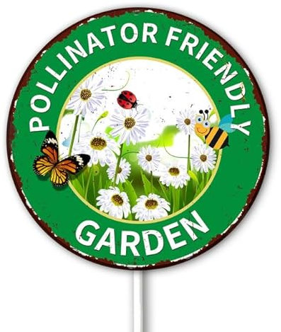Vintage-Gartendekoration, bestäuberfreundliches Gartenschild für Bienen, Bienenliebhaber, Garten-Bienenschild, Schild für Biene – 23 x 23 cm, stabiles Aluminiumschild, wetterfest, rostfrei