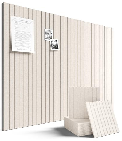 Fluxynara Large Felt Bulletin Board 48 x 36 Cork Board Alternative-12 Pack with 70 Safe Removable Adhesive Tabs, Cork Boards for Walls Cork Board for Home Office Classroom Pin Board (Oatmeal)
