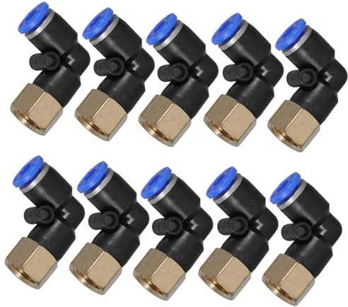 Homoyoyo 10pcs Pneumatic System Fitting Push Fitting for Air Compressor Elbow Air Piping Connector Corrosion Resistance Design