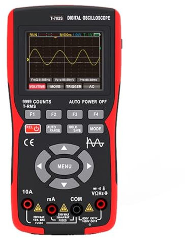ZT-702S Multimètre oscilloscope numérique portatif 2 en 1 pour voiture, canal unique 10 MHz, longueur d'enregistrement 64 Kbyte, 48