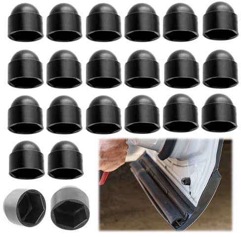 M10 Black Plastic Screw Caps for Hex Bolts and Nuts, 20PCS Dome Plastic Screw Caps for M10 Nuts (17mm Spanner), Covers Hex Bolt Nut Protection Cap for Bolt Hexs Hexagon Screw Easy Fit