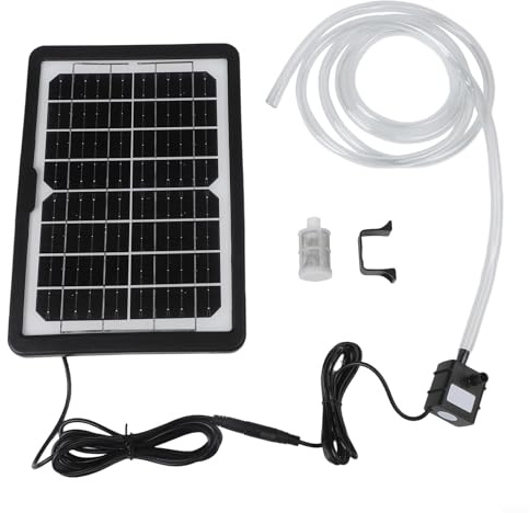 Solar Panel Water Fountain Pump 6W 9V with Bracket Submersible Circulation System 240L/H for Fish Pond Aquarium Garden Rockery Decoration