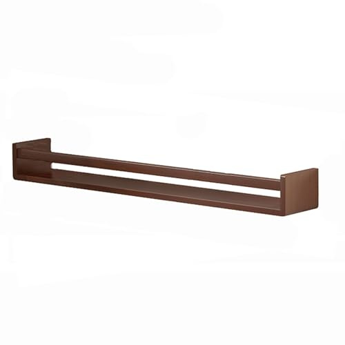 Estante Flotante de Madera Maciza, Estante de Exhibición de Pared de Color Nogal, Estantería para Sala de Estar, Cocina y Dormitorio(60x10cm/24x3.9in)