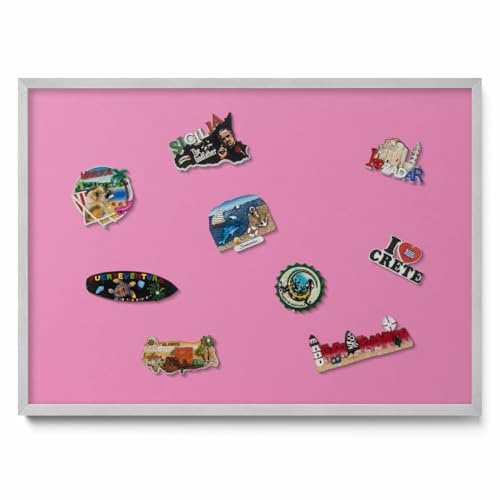 Tulup Magnetboard Pinnwand 70x50 cm Silber Kunststoffrahmen Steinoptik Dunkelgrau Metall Oberfläche Magnetisch Wandtafel Memoboard Notizwand für Zuhause Büro Schule Küche Organisation
