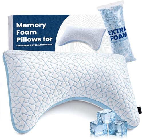 Cuscino per Dormire di Fianco – Regolabile Cuscino Memory Foam con Supporto Collo, Cuscino Cervicale per Dormire che Allevia Dolori Cervicali, Cuscino Letto con Rivestimento Lavabile (Misura Queen)