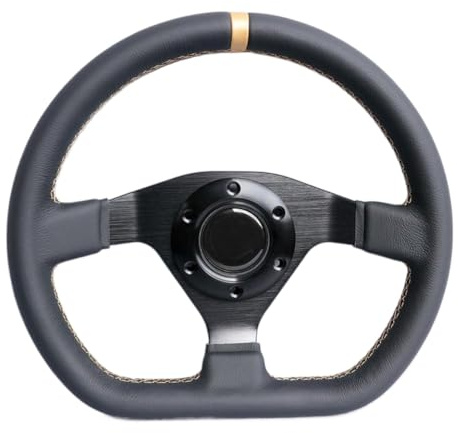0RahagTFa Leather D Style 11.8inch 300mm Game Racing Sport Steering Wheel