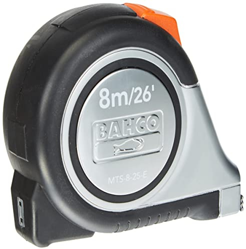 Bahco MTS Auto Lock Tape Measure 8m/26ft | Magnetic Tip Tape | 8m tape measure with magnetic tip corrosion resistant blade and auto lock function
