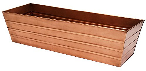 Achla Designs C-21C Plated Flower Box, Window Flowerbox Planter, Large, Copper