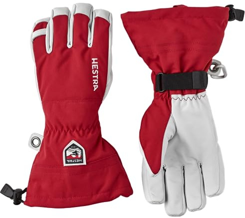 Hestra Guantes Heli Ski 5-Finger Mujer/Hombre - con dedos forro, Cierre autoadherente, Cierre autoadherente otoño/invierno Invierno - 8 HS rojo