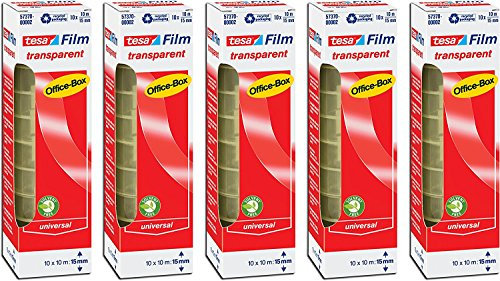 tesa 4er Sparpack tesafilm transparent, 10m x 15mm, 40 Rollen (5er Packung 10m:15mm)
