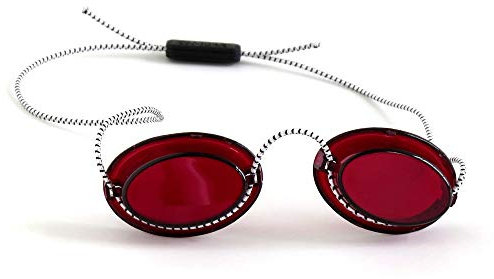 Saalux UV-Schutzbrille mit Gummizug für UV-Therapie, Solarium (rot)