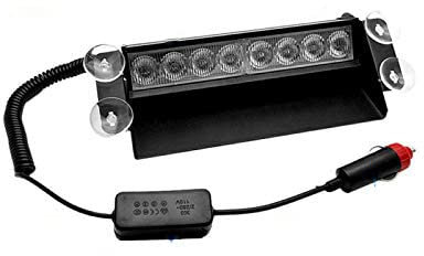 MASO K02015 - Luz estroboscópica de emergencia, 8 LED, luz intermitente azul, 3 modos de parpadeo, para coche, camión, caravana, policía