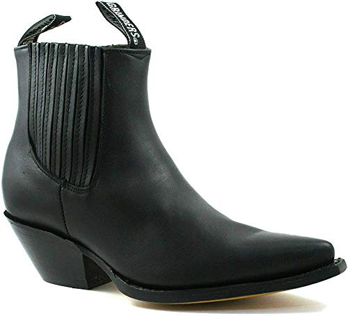 Zapatillas Para Hombre Negro Mustang Ponerse Vaquero Western Chelsea Botines 46