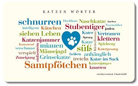 Frühstücksbrettchen Katzen Wörter