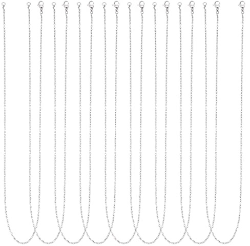 UNICRAFTALE 20pcs 17.7in Edelstahl Halskette Kabelketten Mit Karabinerhaken Edelstahl Farbe Halskette Kette Für Männer Frauen Schmuck Kette DIY Herstellung