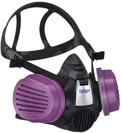 Dräger X-plore 3500 respirator mask + P100 Filters against smoke particles from wildfire | NIOSH-approved particulate half-face respirator mask kit for firefighters with carrying bag | size M