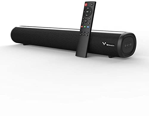 Zeerkeer Barre de Son TV Mini Sound 2.0 Enceinte PC Bluetooth 5.0 3D Surround Canal Bar avec Télécommande/Optique/RCA/AUX/USB 4K Home Cinema, PC,Videoprojecteur,Mobile Phones 50 mm