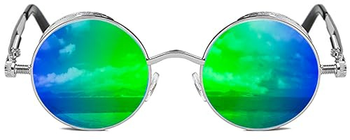 ROCKNIGHT Gothic Steampunk polarisierter UV400-Schutz Runde Sonnenbrille Herren Damen Retro