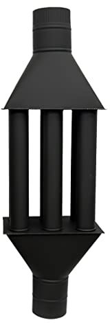 Intercambiador de calor chimenea Typhoon/intercambiador de aire caliente, enfriador gas de escape negro, diámetro 120 mm, 6 tubos