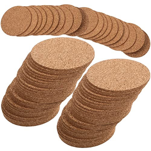 Alipis 50 Pcs Posavasos De Corcho Alfombrilla para Platos Posavasos De Cafe Posavasos para Bebidas Almohadilla De Copa Redonda Esteras De Corcho Portavasos Olla Caliente Oficina Cuadrado