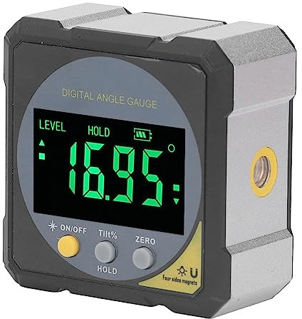 Pyhodi Digitaler Winkelmesser mit Elektronischem, Magnetischem Winkelmesser, Wiederaufladbarer Digitaler Neigungsmesser-Nivellierbox, Holzbearbeitungsmesswerkzeug mit LCD