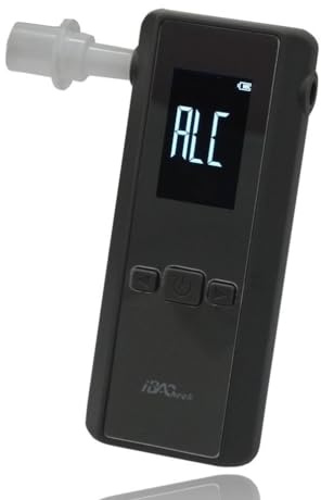 iBACheck Breathalyzer with Auto Flow detect and auto Cleaning Feature, 100 Memories and 3 Color Display (Black 2098S)