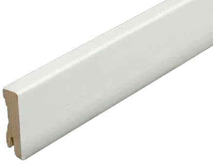 FN Neuhofer 631 Sockelleiste Weiß Starkfolie mit Holzkern 16x58x2500mm mit Clipsfräsung