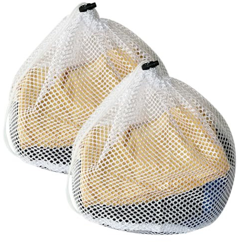 BOJIUSARL Borsa per il bucato a rete Sacco di lavaggio portatile con coulisse Sacco di lavaggio a rete fine per il lavaggio in lavatrice di abiti, biancheria da letto, tovaglie, tende