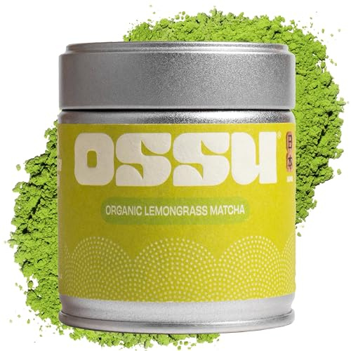 Organic Lemongrass Matcha Powder | Ceremonial Grade | Japanese | Large 40g | Naturally Flavoured Matcha | No Sugar | Green Tea | Matcha Tea