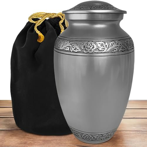 Everlight Memorials Urnen für menschliche Asche – Zinn griechische klassische große dekorative Urne für erwachsene Männer und Frauen – Begräbnisurnen für erwachsene menschliche Asche