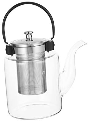 1-teilige Teekanne, Glas-Wasserkocher, Herdplatte, Glas-Teekanne, blühender Teebereiter, Sieb, Teekanne, Getränkekanne, Wasserkrug, Teewärmer, Edelstahl-Kaffeekanne, Wasserkanne, Anti-Verbrühungs-Fr